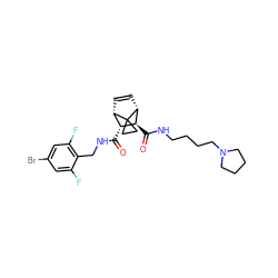 O=C(NCc1c(F)cc(Br)cc1F)[C@@H]1[C@@H]2C=C[C@H]([C@H]1C(=O)NCCCCN1CCCC1)C21CC1 ZINC000168386570