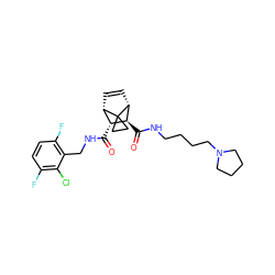 O=C(NCc1c(F)ccc(F)c1Cl)[C@@H]1[C@@H]2C=C[C@H]([C@H]1C(=O)NCCCCN1CCCC1)C21CC1 ZINC000168532110