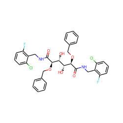 O=C(NCc1c(F)cccc1Cl)[C@H](OCc1ccccc1)[C@H](O)[C@@H](O)[C@@H](OCc1ccccc1)C(=O)NCc1c(F)cccc1Cl ZINC000027209809