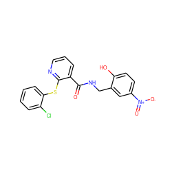 O=C(NCc1cc([N+](=O)[O-])ccc1O)c1cccnc1Sc1ccccc1Cl ZINC000012778907