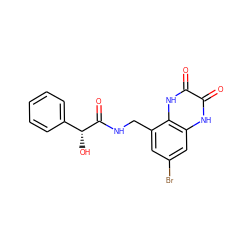 O=C(NCc1cc(Br)cc2[nH]c(=O)c(=O)[nH]c12)[C@H](O)c1ccccc1 ZINC000027558112