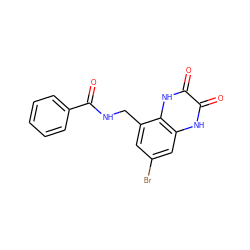 O=C(NCc1cc(Br)cc2[nH]c(=O)c(=O)[nH]c12)c1ccccc1 ZINC000027553569