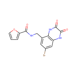 O=C(NCc1cc(Br)cc2[nH]c(=O)c(=O)[nH]c12)c1ccco1 ZINC000027553138