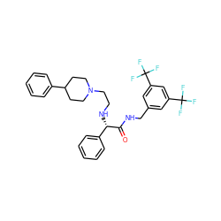 O=C(NCc1cc(C(F)(F)F)cc(C(F)(F)F)c1)[C@@H](NCCN1CCC(c2ccccc2)CC1)c1ccccc1 ZINC000034804138