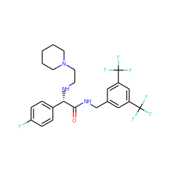 O=C(NCc1cc(C(F)(F)F)cc(C(F)(F)F)c1)[C@@H](NCCN1CCCCC1)c1ccc(F)cc1 ZINC000034804174