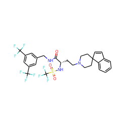 O=C(NCc1cc(C(F)(F)F)cc(C(F)(F)F)c1)[C@H](CCN1CCC2(C=Cc3ccccc32)CC1)NS(=O)(=O)C(F)(F)F ZINC000034804336