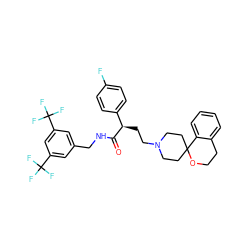 O=C(NCc1cc(C(F)(F)F)cc(C(F)(F)F)c1)[C@H](CCN1CCC2(CC1)OCCc1ccccc12)c1ccc(F)cc1 ZINC000473109173