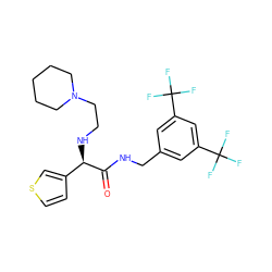 O=C(NCc1cc(C(F)(F)F)cc(C(F)(F)F)c1)[C@H](NCCN1CCCCC1)c1ccsc1 ZINC000103216365