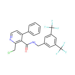 O=C(NCc1cc(C(F)(F)F)cc(C(F)(F)F)c1)c1c(-c2ccccc2)ccnc1CCl ZINC000071316541