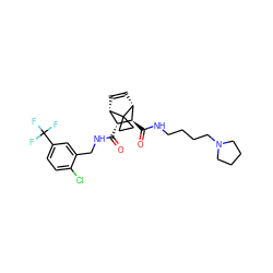 O=C(NCc1cc(C(F)(F)F)ccc1Cl)[C@@H]1[C@@H]2C=C[C@H]([C@H]1C(=O)NCCCCN1CCCC1)C21CC1 ZINC000168555943