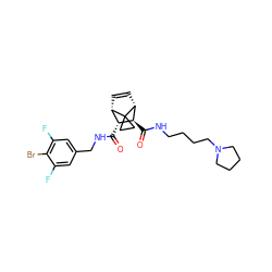 O=C(NCc1cc(F)c(Br)c(F)c1)[C@@H]1[C@@H]2C=C[C@H]([C@H]1C(=O)NCCCCN1CCCC1)C21CC1 ZINC000168344139