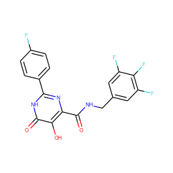 O=C(NCc1cc(F)c(F)c(F)c1)c1nc(-c2ccc(F)cc2)[nH]c(=O)c1O ZINC000205699760