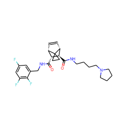 O=C(NCc1cc(F)cc(F)c1F)[C@@H]1[C@@H]2C=C[C@H]([C@H]1C(=O)NCCCCN1CCCC1)C21CC1 ZINC000168470132