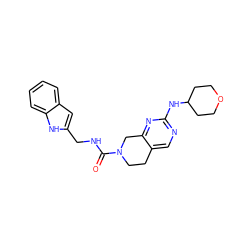 O=C(NCc1cc2ccccc2[nH]1)N1CCc2cnc(NC3CCOCC3)nc2C1 ZINC000202129984