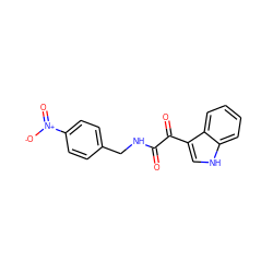 O=C(NCc1ccc([N+](=O)[O-])cc1)C(=O)c1c[nH]c2ccccc12 ZINC000013863208