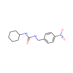 O=C(NCc1ccc([N+](=O)[O-])cc1)NC1CCCCC1 ZINC000013493708