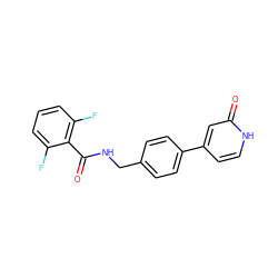 O=C(NCc1ccc(-c2cc[nH]c(=O)c2)cc1)c1c(F)cccc1F ZINC000147217426