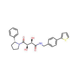 O=C(NCc1ccc(-c2cccs2)cc1)[C@H](O)[C@@H](O)C(=O)N1CCC[C@@H]1c1ccccc1 ZINC000071334257