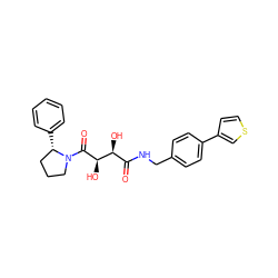 O=C(NCc1ccc(-c2ccsc2)cc1)[C@H](O)[C@@H](O)C(=O)N1CCC[C@@H]1c1ccccc1 ZINC000071340576