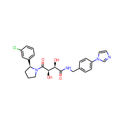 O=C(NCc1ccc(-n2ccnc2)cc1)[C@H](O)[C@@H](O)C(=O)N1CCC[C@H]1c1cccc(Cl)c1 ZINC000071332714