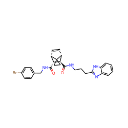 O=C(NCc1ccc(Br)cc1)[C@@H]1[C@@H]2C=C[C@H]([C@H]1C(=O)NCCCc1nc3ccccc3[nH]1)C21CC1 ZINC000168538458