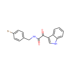 O=C(NCc1ccc(Br)cc1)C(=O)c1c[nH]c2ccccc12 ZINC000003635492