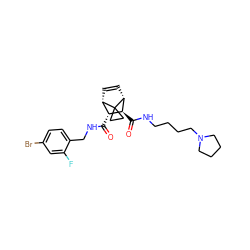 O=C(NCc1ccc(Br)cc1F)[C@@H]1[C@@H]2C=C[C@H]([C@H]1C(=O)NCCCCN1CCCC1)C21CC1 ZINC000168380422