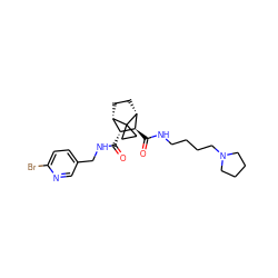 O=C(NCc1ccc(Br)nc1)[C@@H]1[C@@H]2CC[C@H]([C@H]1C(=O)NCCCCN1CCCC1)C21CC1 ZINC000653768326