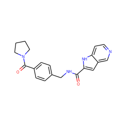 O=C(NCc1ccc(C(=O)N2CCCC2)cc1)c1cc2cnccc2[nH]1 ZINC000929643622