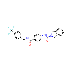 O=C(NCc1ccc(C(F)(F)F)cc1)c1ccc(NC(=O)N2Cc3ccccc3C2)cc1 ZINC000166376607