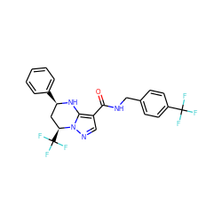 O=C(NCc1ccc(C(F)(F)F)cc1)c1cnn2c1N[C@H](c1ccccc1)C[C@@H]2C(F)(F)F ZINC000066104937