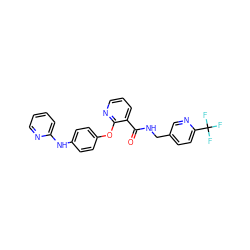 O=C(NCc1ccc(C(F)(F)F)nc1)c1cccnc1Oc1ccc(Nc2ccccn2)cc1 ZINC000148175032