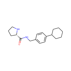 O=C(NCc1ccc(C2CCCCC2)cc1)[C@@H]1CCCN1 ZINC000049070846