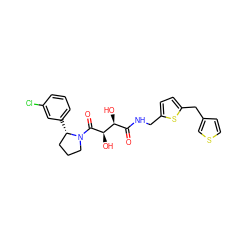 O=C(NCc1ccc(Cc2ccsc2)s1)[C@H](O)[C@@H](O)C(=O)N1CCC[C@@H]1c1cccc(Cl)c1 ZINC000071333686