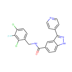 O=C(NCc1ccc(Cl)c(F)c1Cl)c1ccc2[nH]nc(-c3ccncc3)c2c1 ZINC000653849923