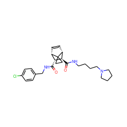 O=C(NCc1ccc(Cl)cc1)[C@@H]1[C@@H]2C=C[C@H]([C@H]1C(=O)NCCCCN1CCCC1)C21CC1 ZINC000168429352