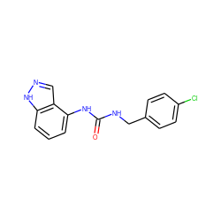 O=C(NCc1ccc(Cl)cc1)Nc1cccc2[nH]ncc12 ZINC000063540097