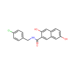 O=C(NCc1ccc(Cl)cc1)c1cc2cc(O)ccc2cc1O ZINC000006535622