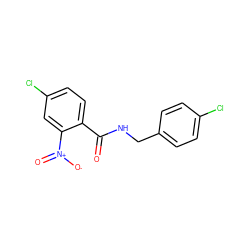 O=C(NCc1ccc(Cl)cc1)c1ccc(Cl)cc1[N+](=O)[O-] ZINC000000318912