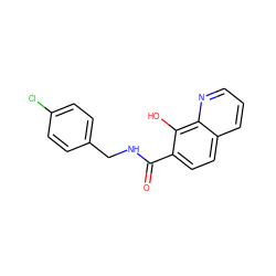 O=C(NCc1ccc(Cl)cc1)c1ccc2cccnc2c1O ZINC000000025816