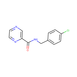 O=C(NCc1ccc(Cl)cc1)c1cnccn1 ZINC000000476426