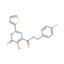 O=C(NCc1ccc(Cl)cc1)c1nc(-c2cccs2)[nH]c(=O)c1O ZINC000028820296