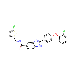 O=C(NCc1ccc(Cl)s1)c1ccc2[nH]c(-c3ccc(Oc4ccccc4Cl)cc3)nc2c1 ZINC000059032251