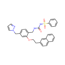 O=C(NCc1ccc(Cn2cccn2)cc1OCCc1ccc2ccccc2c1)NS(=O)(=O)c1ccccc1 ZINC000049802820