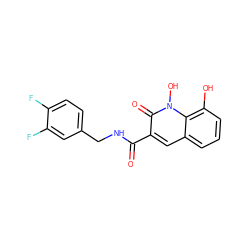 O=C(NCc1ccc(F)c(F)c1)c1cc2cccc(O)c2n(O)c1=O ZINC000103253112