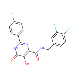 O=C(NCc1ccc(F)c(F)c1)c1nc(-c2ccc(F)cc2)[nH]c(=O)c1O ZINC000205687941