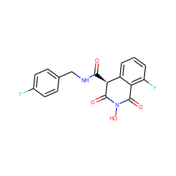 O=C(NCc1ccc(F)cc1)[C@@H]1C(=O)N(O)C(=O)c2c(F)cccc21 ZINC000169349227