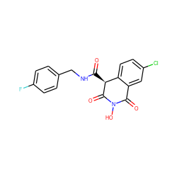 O=C(NCc1ccc(F)cc1)[C@@H]1C(=O)N(O)C(=O)c2cc(Cl)ccc21 ZINC000169349230