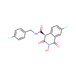 O=C(NCc1ccc(F)cc1)[C@@H]1C(=O)N(O)C(=O)c2cc(F)ccc21 ZINC000169349222