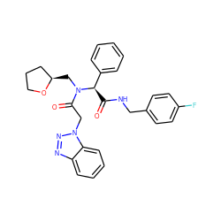 O=C(NCc1ccc(F)cc1)[C@H](c1ccccc1)N(C[C@@H]1CCCO1)C(=O)Cn1nnc2ccccc21 ZINC000008772922